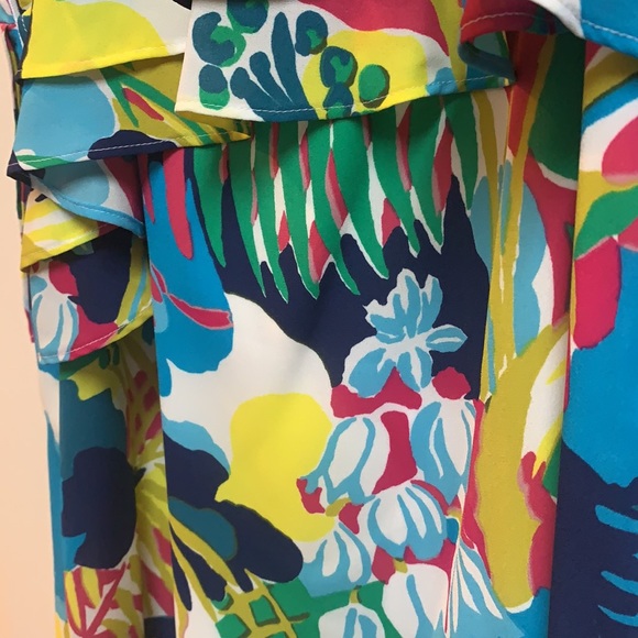 J.Crew floral ruffle spaghetti strap silk dress - Picture 3 of 6